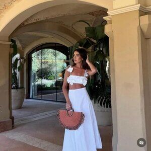 ZARA WOVEN FAN SHAPED BAG
